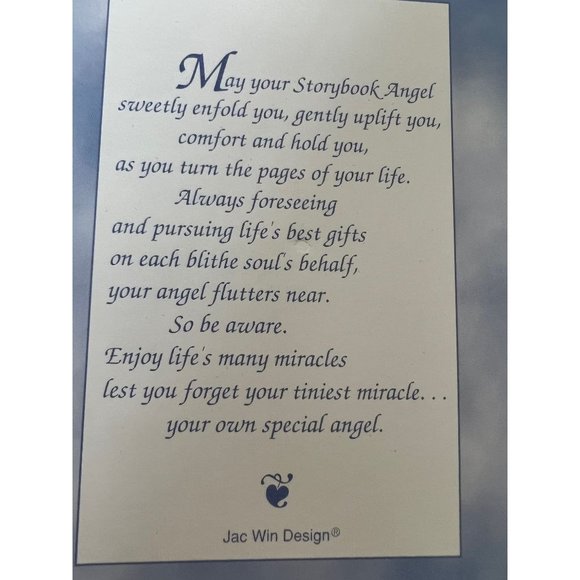 NIB Storybook Angel Brooch Pin Silvertone With Faux Pearl and Rhinestone - Picture 9 of 11